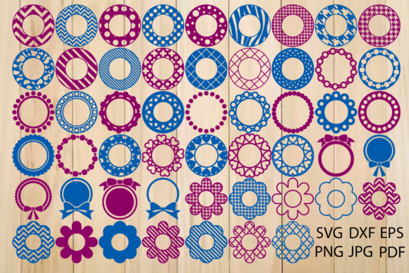 52 Monogram Frames SVG for Crafts and Graphics