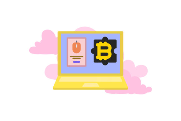 Bit Coin Laptop Mouse Orange: A Vibrant Graphic Freebie for Brand Design