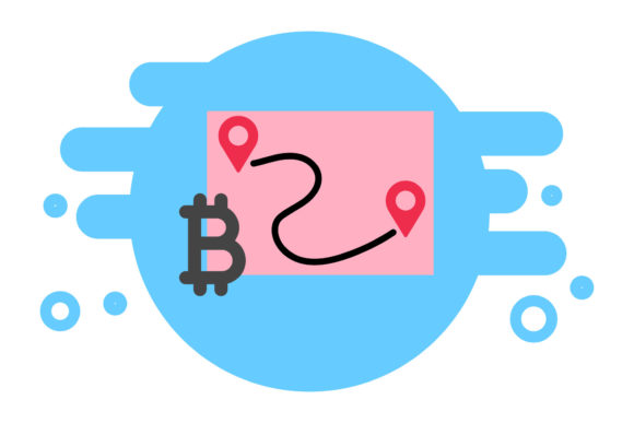 Bitcoin Travel Icon Creative Map Design: A Modern Graphic Freebie for Content Creators