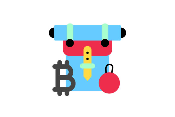 Bitcoin Travel Icon Mountain Bag Design – A Versatile Graphic Freebie for Creative Projects