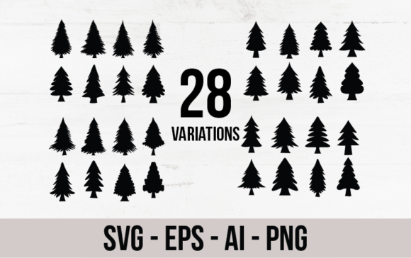 Christmas Tree Silhouette Bundle: A Versatile Graphic Design Asset for Crafters