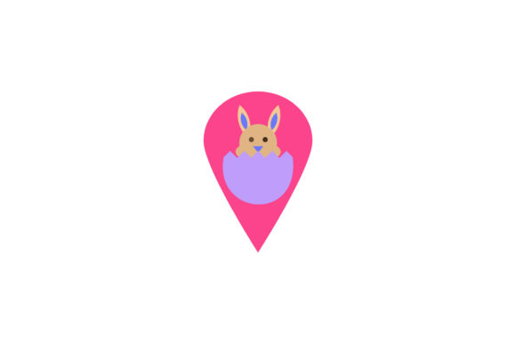 Easter Cute Icon Location Bunny: A Graphics Freebie for Commercial Use