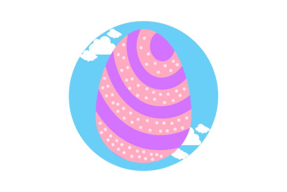 Easter Egg Icons Cloud Circle Background – A Versatile Graphic Design Freebie