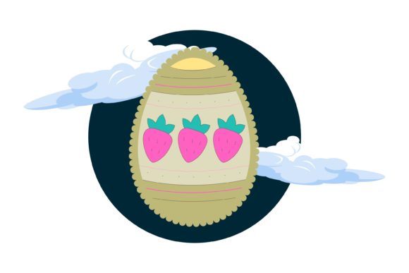 Easter Egg Jagged Edge Graphic Cloud for Crafting and Freebies