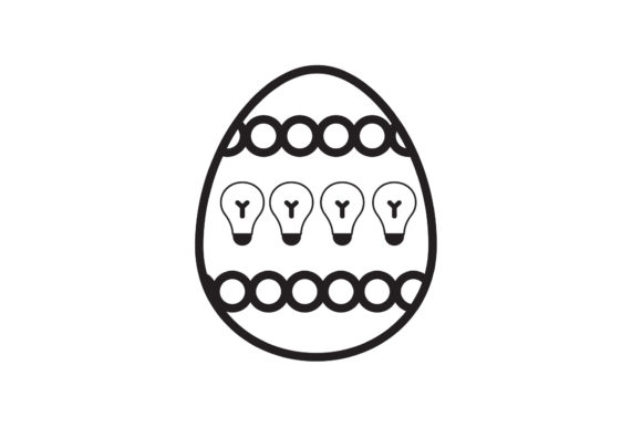 Easter Icon Lamp Black Line Design Art: A Versatile Graphic for Content Creators