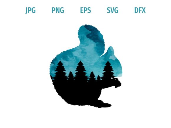 Eating Squirrel Silhouette: A Playful Graphic Design Asset for Content Creators
