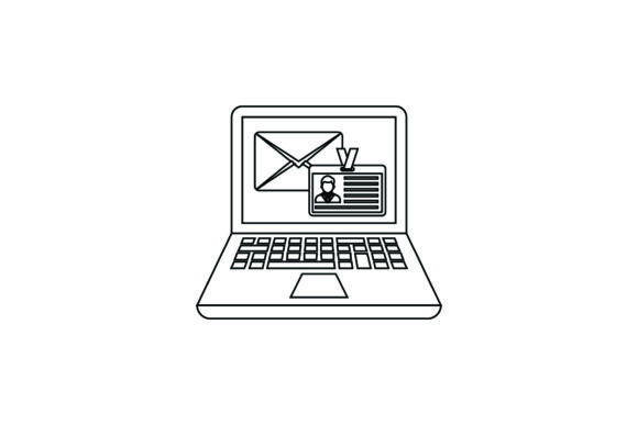 Flat Icon E-mail Coloring Page Laptop – A Versatile Freebie for Small Business Branding