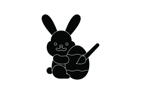 Flat Icon Easter Bunny Black Filled: A Versatile Graphic for Content Creators