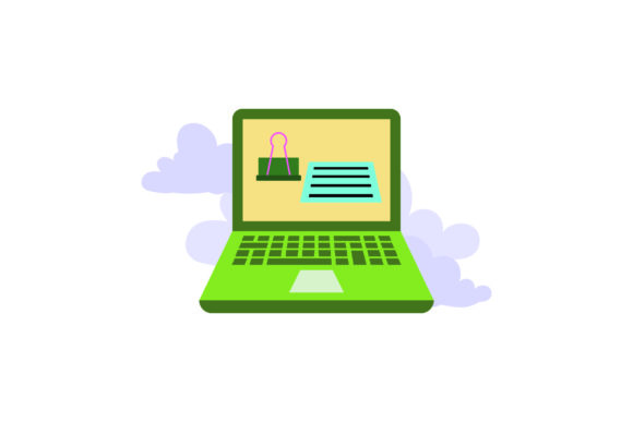 Flat Icon Laptop Clip Green: A Versatile Graphic Design Freebie