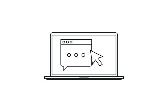 Flat Icon Laptop Cursor Coloring Page: A Versatile Graphic Freebie for Creative Projects