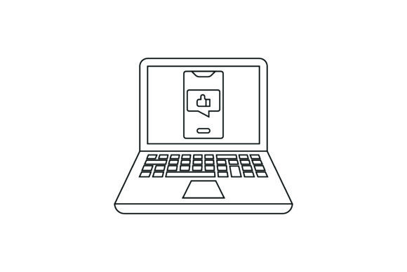 Flat Icon Laptop Like Coloring Page – A Graphics Freebie for Digital Sellers