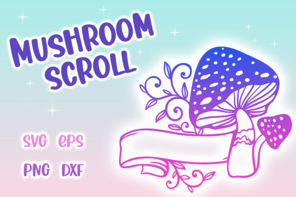 Free Mushroom Scroll SVG for Crafts and Graphics