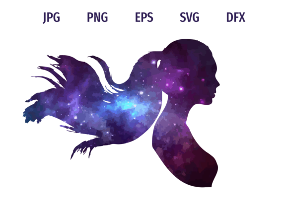 Galaxy Girl Face Silhouette: A Freebie Graphic for Creative Publishing