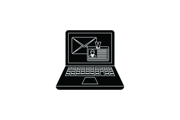 Icon Flat Laptop E-mail Black Filled: A Modern Design Freebie for Stronger Branding
