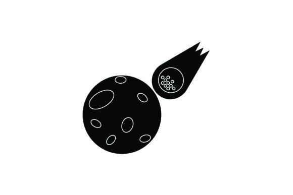 Icon Space Cute Meteor Black Filled: A Freebie Graphic for Creative Branding