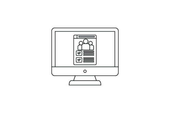 Laptop Flat Icon Data Coloring Page for Embroidery Projects