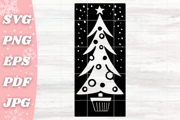 Retro Christmas Tree Graphics for Crafts and Seasonal Marketing