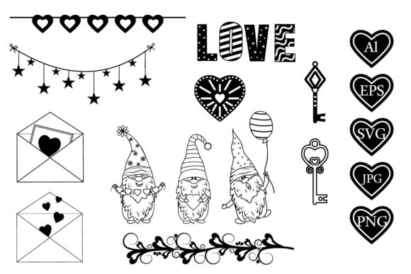 Set of Festive Decorative Elements for Crafts and Graphics