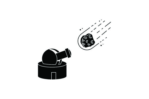 Space Icon Cute Meteor Black Filled Review for Embroidery Projects