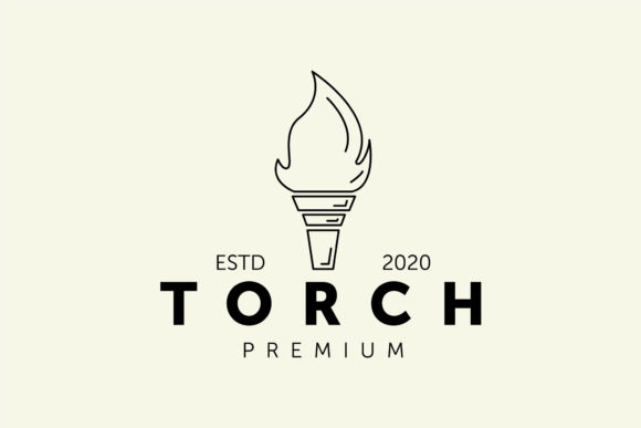 Torch Logo Line Art Vector Illustration: A Freebie for Modern Branding