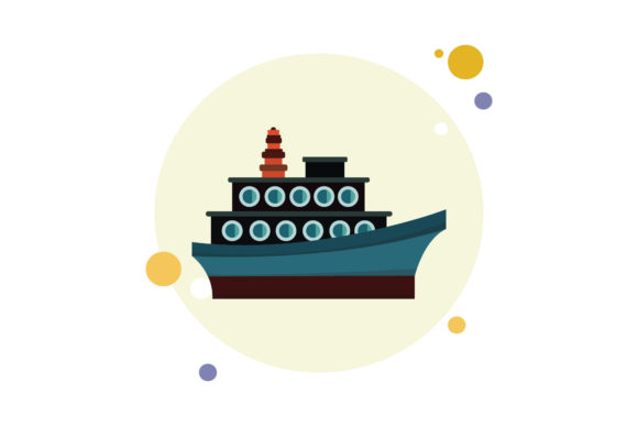 Transortation Ship Circle Bubble: A Versatile Graphic Design Freebie for Local Branding