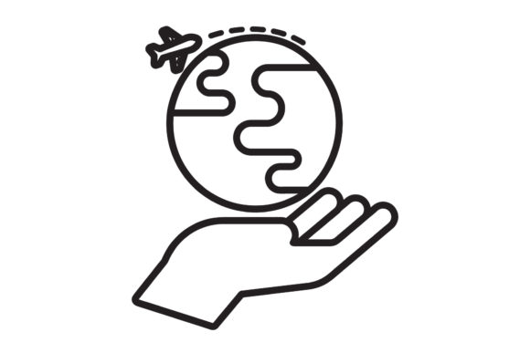 Travel Icon Bring Earth Black Line Art: A Versatile Graphic Design Asset for Digital Sellers