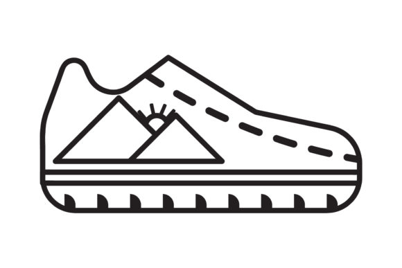 Travel Icon Casual Shoes Black Line Art – A Powerful Freebie for Creative Designers