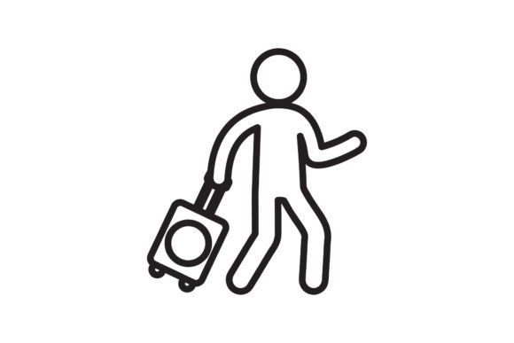 Travel Icon Human Suitcase Black Line – A Versatile Freebie for Modern Designers