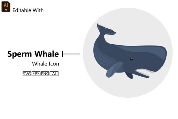 Whale Icon - Sperm Whale: A Versatile Graphic Design Asset for Content Creators