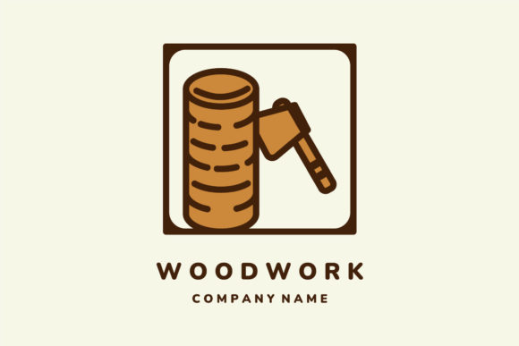 Woodwork Vintage Color Emblem Logo Icon: A Strong Graphic Design Asset for Branding